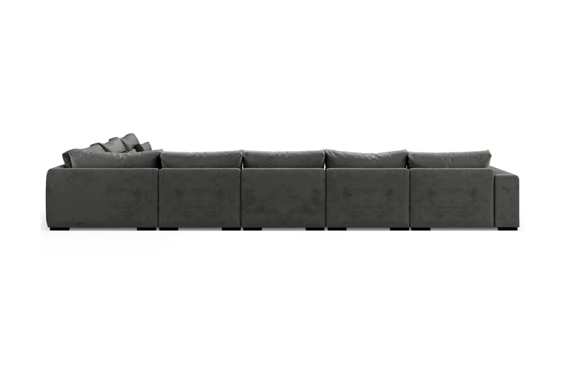 Dubai Stor U-modulsoffa med Divan Vänster Sammet 527 cm Extra Djup - Mörkgrå - Möbler - Soffa - Modulsoffa - Komplett modulsoffa