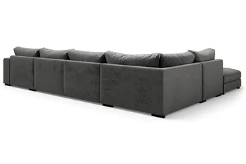 Dubai Stor U Soffa modul med Divan Höger Sammet Extra djup - Mörkgrå - Möbler - Soffa - Modulsoffa - Komplett modulsoffa