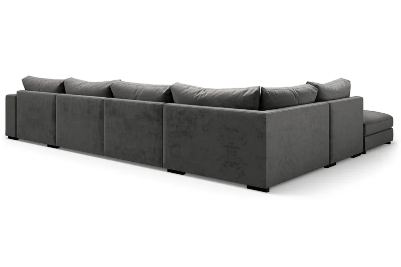 Dubai Stor U Soffa modul med Divan Höger Sammet Extra djup - Mörkgrå - Möbler - Soffa - Modulsoffa - Komplett modulsoffa