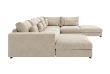 Dubai Stor U Soffa modul med Divan Vänster Extra Djup i Chenille - Beige - Möbler - Soffa - Modulsoffa - Komplett modulsoffa