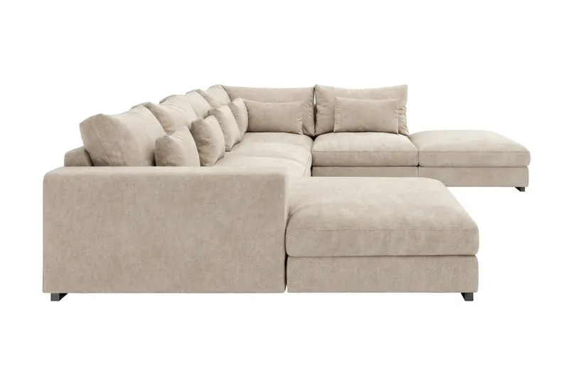 Dubai Stor U Soffa modul med Divan Vänster Extra Djup i Chenille - Beige - Möbler - Soffa - Modulsoffa - Komplett modulsoffa