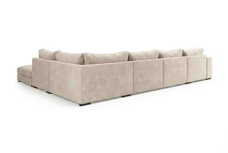Dubai Stor U Soffa modul med Divan Vänster Extra Djup i Chenille - Beige - Möbler - Soffa - Modulsoffa - Komplett modulsoffa