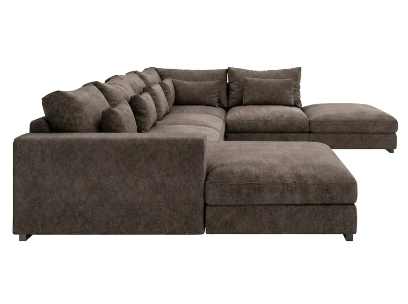Dubai Stor U Soffa modul med Divan Vänster Extra Djup i Chenille - Mörkbrun - Möbler - Soffa - Modulsoffa - Komplett modulsoffa