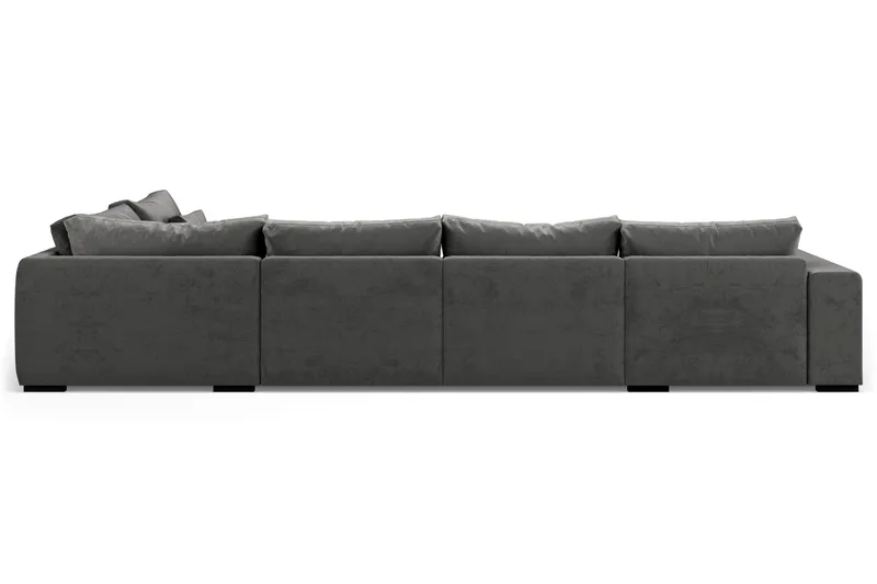 Dubai Stor U Soffa modul med Divan Vänster Sammet Extra djup - Mörkgrå - Möbler - Soffa - Modulsoffa - Komplett modulsoffa