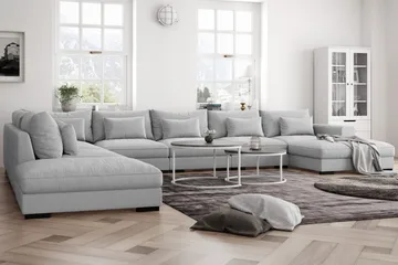 Dubai U-modulsoffa Large med Divan Höger Extra Djup - Ljusgrå - Möbler - Soffa - Modulsoffa - Komplett modulsoffa
