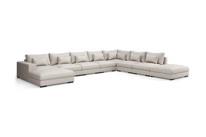 Dubai U-modulsoffa Large med Divan Vänster Extra Djup - Beige - Möbler - Soffa - Modulsoffa - Komplett modulsoffa