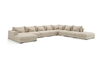 Dubai U-modulsoffa Large med Divan Vänster Extra Djup i Chenille - Beige - Möbler - Soffa - Modulsoffa - Komplett modulsoffa