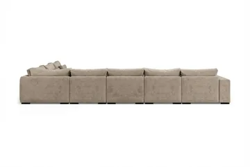 Dubai U-modulsoffa Large med Divan Vänster Extra Djup i Chenille - Brun - Möbler - Soffa - Modulsoffa - Komplett modulsoffa