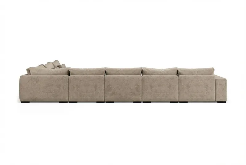 Dubai U-modulsoffa Large med Divan Vänster Extra Djup i Chenille - Brun - Möbler - Soffa - Modulsoffa - Komplett modulsoffa