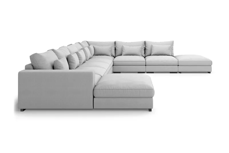 Dubai U-modulsoffa Large med Divan Vänster Extra Djup - Ljusgrå - Möbler - Soffa - Modulsoffa - Komplett modulsoffa