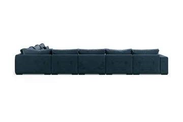 Dubai U-modulsoffa Large med Divan Vänster Sammet Extra Djup - Blå - Möbler - Soffa - Modulsoffa - Komplett modulsoffa