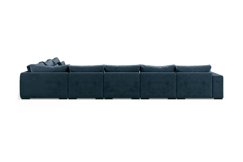 Dubai U-modulsoffa Large med Divan Vänster Sammet Extra Djup - Blå - Möbler - Soffa - Modulsoffa - Komplett modulsoffa
