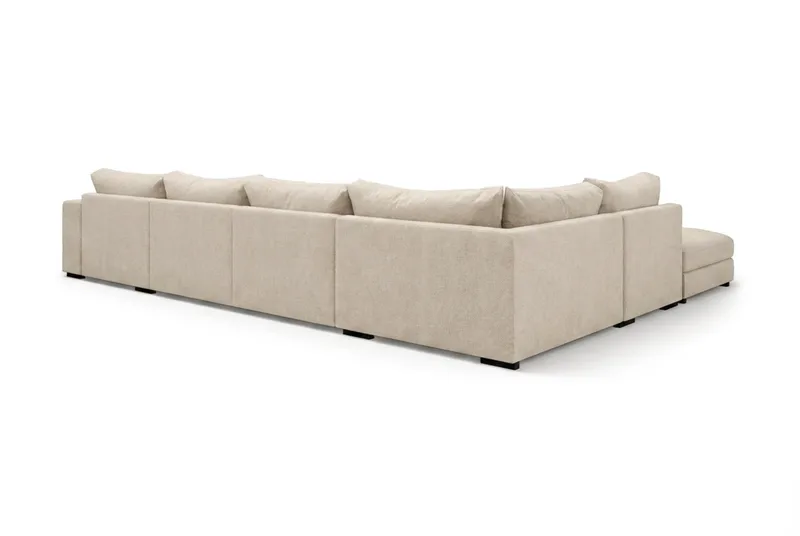 Dubai U-modulsoffa med Divan Höger Extra Djup i Chenille - Beige - Möbler - Soffa - Modulsoffa - Komplett modulsoffa