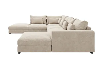 Dubai U-modulsoffa med Divan Höger Extra Djup i Chenille - Beige - Möbler - Soffa - Modulsoffa - Komplett modulsoffa