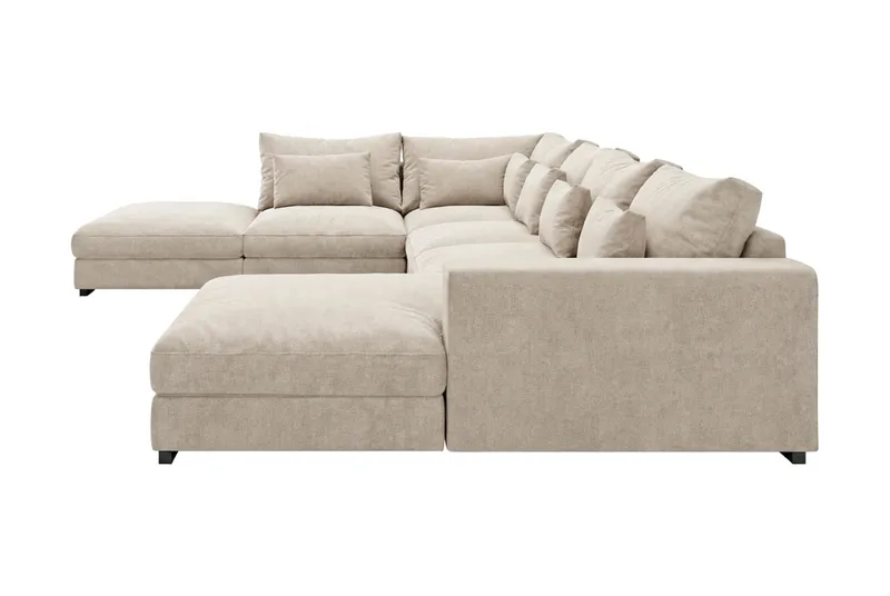 Dubai U-modulsoffa med Divan Höger Extra Djup i Chenille - Beige - Möbler - Soffa - Modulsoffa - Komplett modulsoffa