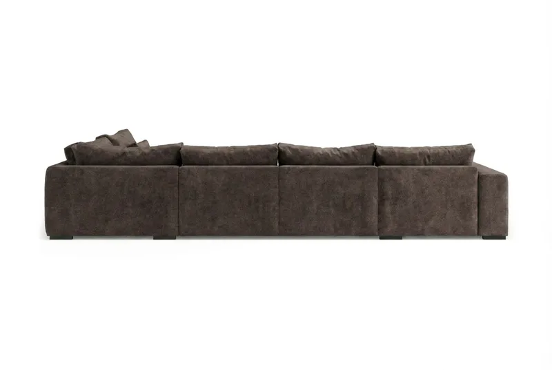 Dubai U-modulsoffa med Divan Höger Extra Djup i Chenille - Mörkbrun - Möbler - Soffa - Modulsoffa - Komplett modulsoffa