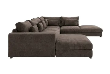 Dubai U-modulsoffa med Divan Höger Extra Djup i Chenille - Mörkbrun - Möbler - Soffa - Modulsoffa - Komplett modulsoffa