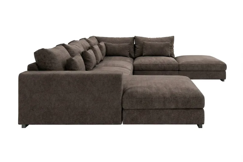 Dubai U-modulsoffa med Divan Höger Extra Djup i Chenille - Mörkbrun - Möbler - Soffa - Modulsoffa - Komplett modulsoffa