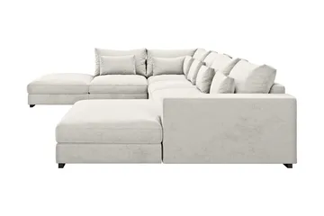 Dubai U-modulsoffa med Divan Höger Sammet Extra Djup - Vit - Möbler - Soffa - Modulsoffa - Komplett modulsoffa