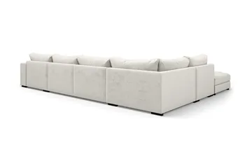 Dubai U-modulsoffa med Divan Höger Sammet Extra Djup - Vit - Möbler - Soffa - Modulsoffa - Komplett modulsoffa