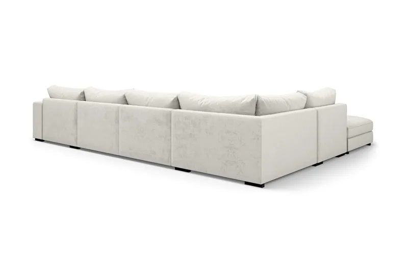 Dubai U-modulsoffa med Divan Höger Sammet Extra Djup - Vit - Möbler - Soffa - Modulsoffa - Komplett modulsoffa
