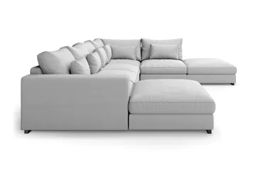 Dubai U-modulsoffa med Divan Vänster Extra Djup - Ljusgrå - Möbler - Soffa - Modulsoffa - Komplett modulsoffa