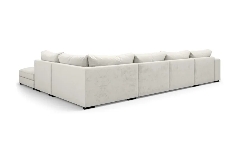 Dubai U-modulsoffa med Divan Vänster Sammet Extra Djup - Vit - Möbler - Soffa - Modulsoffa - Komplett modulsoffa