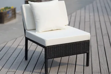 Elba Mittmodul Konstrotting - Svart/Vit - Utemöbler & utemiljö - Övrigt utemöbler - Moduler utesoffa - Mittmodul utesoffa