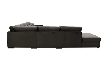 Grande Stor 7-sits U-Soffa med Divan Höger - Mörkgrå Sammet - Möbler - Soffa - Modulsoffa - Komplett modulsoffa