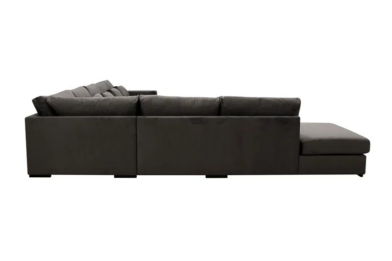 Grande Stor 7-sits U-Soffa med Divan Höger - Mörkgrå Sammet - Möbler - Soffa - Modulsoffa - Komplett modulsoffa