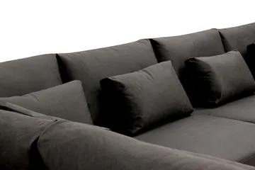Grande Stor 7-sits U-Soffa med Divan Höger - Mörkgrå Sammet - Möbler - Soffa - Modulsoffa - Komplett modulsoffa