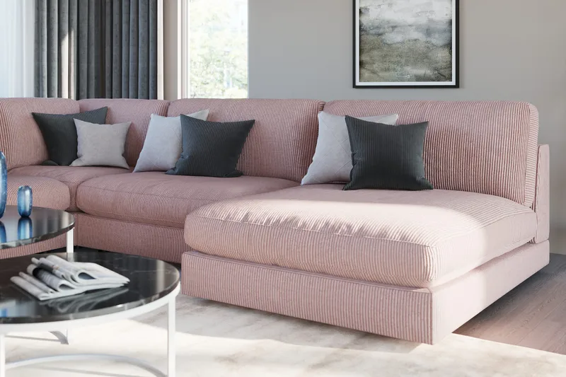 Arken 1-sits Hörnmodul i Manchester - Rosa - Möbler - Soffa - Modulsoffa - Hörnmodul