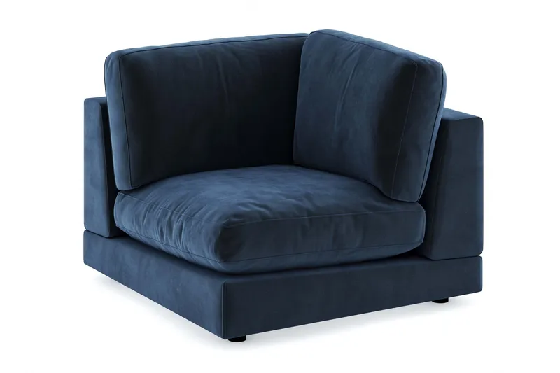 Arken 1-sits Hörnmodul i Sammet, Blå