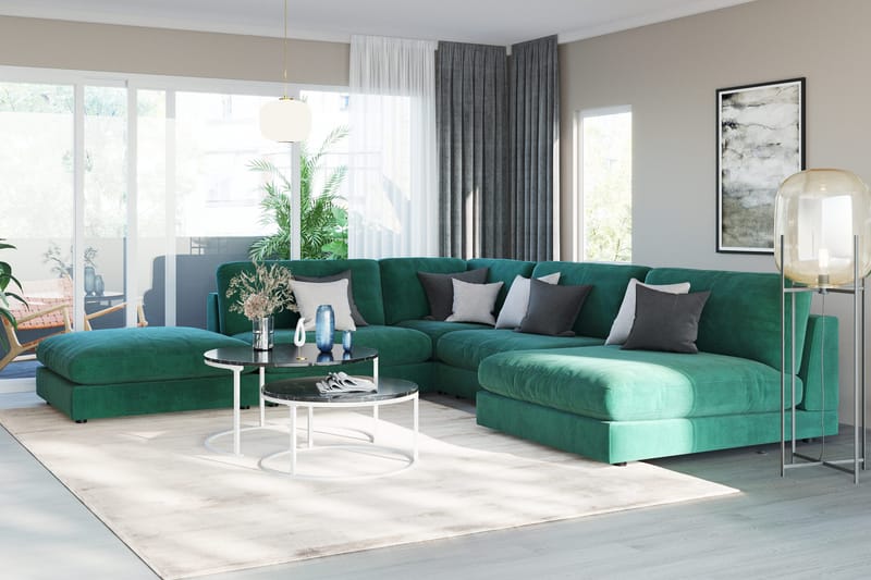 Arken 1-sits Hörnmodul i Sammet - Grön - Möbler - Soffa - Modulsoffa - Hörnmodul