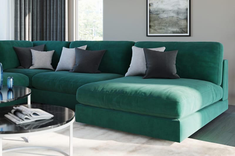 Arken 1-sits Hörnmodul i Sammet - Grön - Möbler - Soffa - Modulsoffa - Hörnmodul