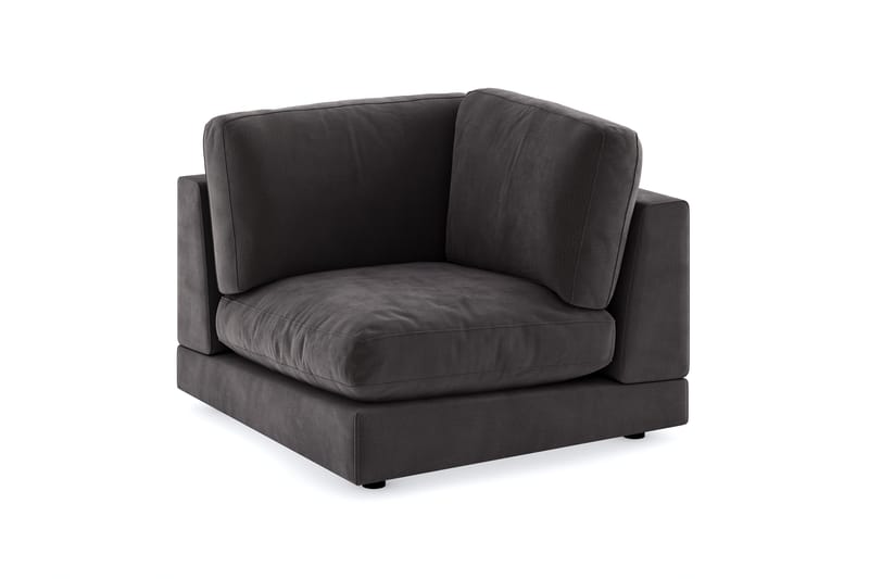 Arken 1-sits Hörnmodul i Sammet, Mörkgrå