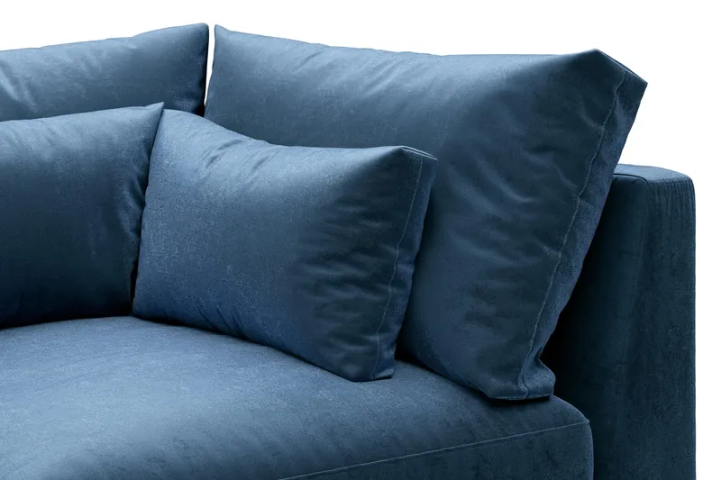 Dubai Hörnmodul Sammet Extra Djup - Blå - Möbler - Soffa - Modulsoffa - Hörnmodul