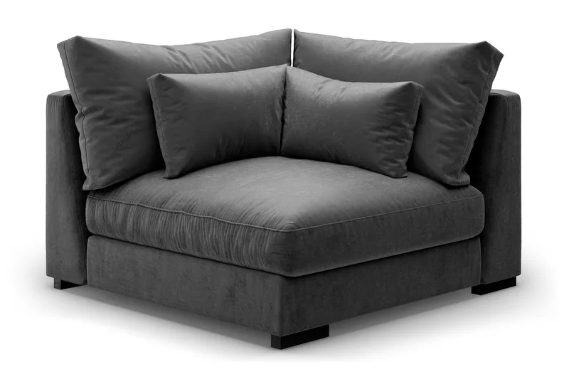 Dubai Hörnmodul Sammet Extra Djup - Mörkgrå - Möbler - Soffa - Modulsoffa - Hörnmodul