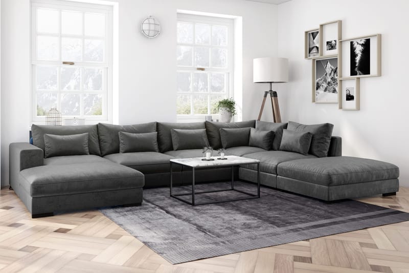 Dubai Hörnmodul Sammet Extra Djup - Mörkgrå - Möbler - Soffa - Modulsoffa - Hörnmodul