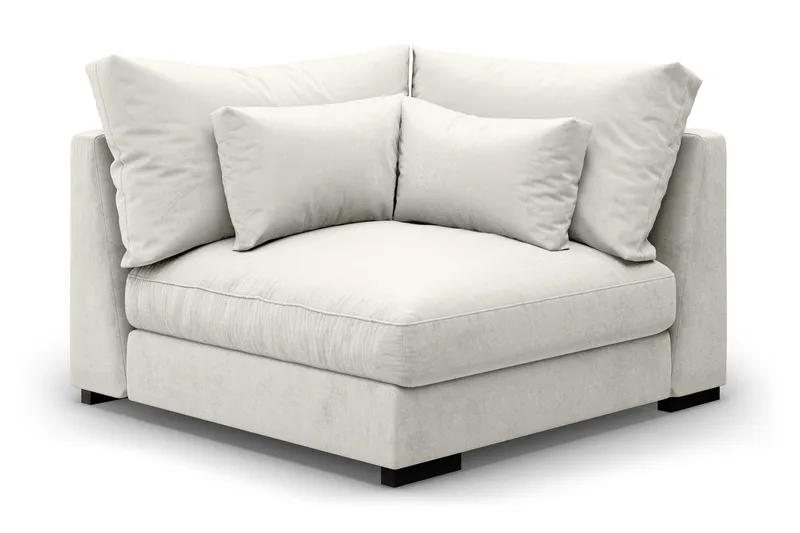 Dubai Hörnmodul Sammet Extra Djup - Vit - Möbler - Soffa - Modulsoffa - Hörnmodul