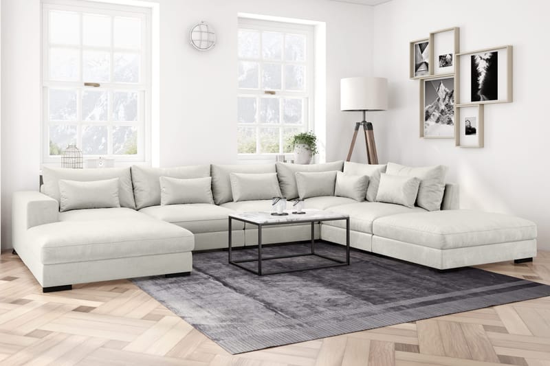 Dubai Hörnmodul Sammet Extra Djup - Vit - Möbler - Soffa - Modulsoffa - Hörnmodul