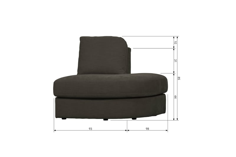 Hörnmodul Havelberg Höger - Antracit - Möbler - Soffa - Modulsoffa - Hörnmodul