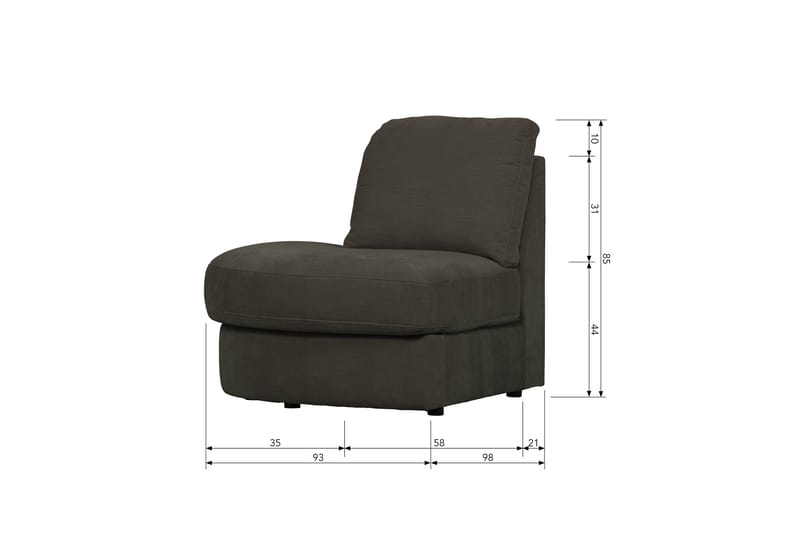 Hörnmodul Havelberg Vänster - Antracit - Möbler - Soffa - Modulsoffa - Hörnmodul