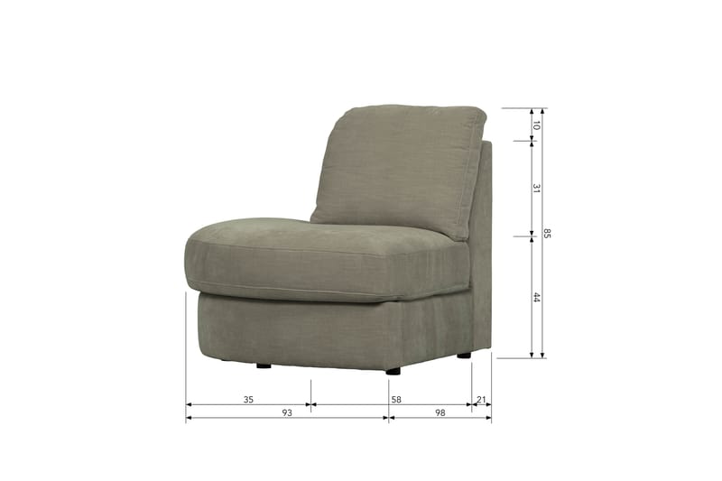 Hörnmodul Havelberg Vänster - Varmgrå - Möbler - Soffa - Modulsoffa - Hörnmodul