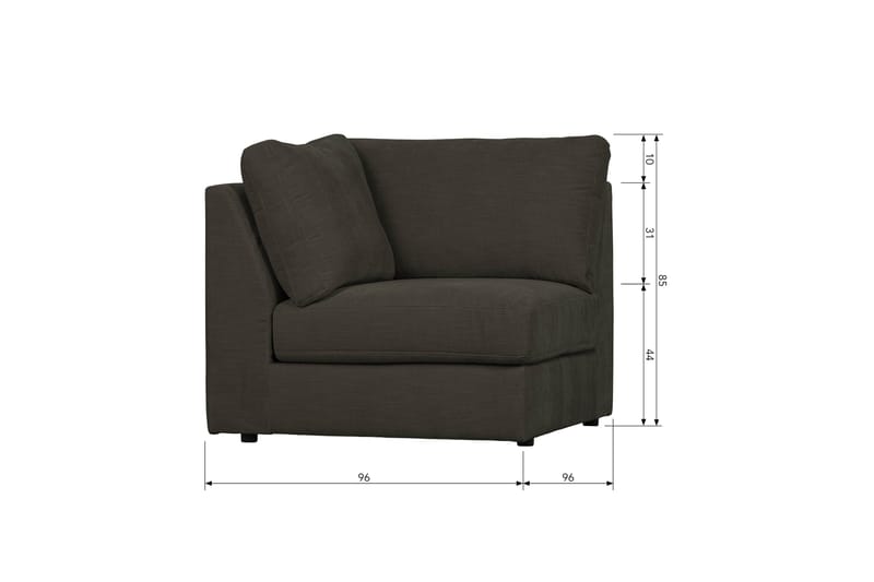 Kielstra Hörnmodul - Antracit - Möbler - Soffa - Modulsoffa - Hörnmodul