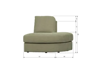 Kielstra Hörnmodul Höger - Grön - Möbler - Soffa - Modulsoffa - Hörnmodul