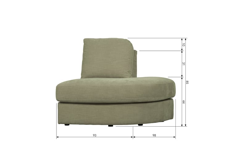 Kielstra Hörnmodul Höger - Grön - Möbler - Soffa - Modulsoffa - Hörnmodul