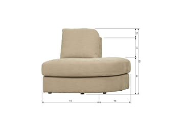 Kielstra Hörnmodul Höger - Sand - Möbler - Soffa - Modulsoffa - Hörnmodul