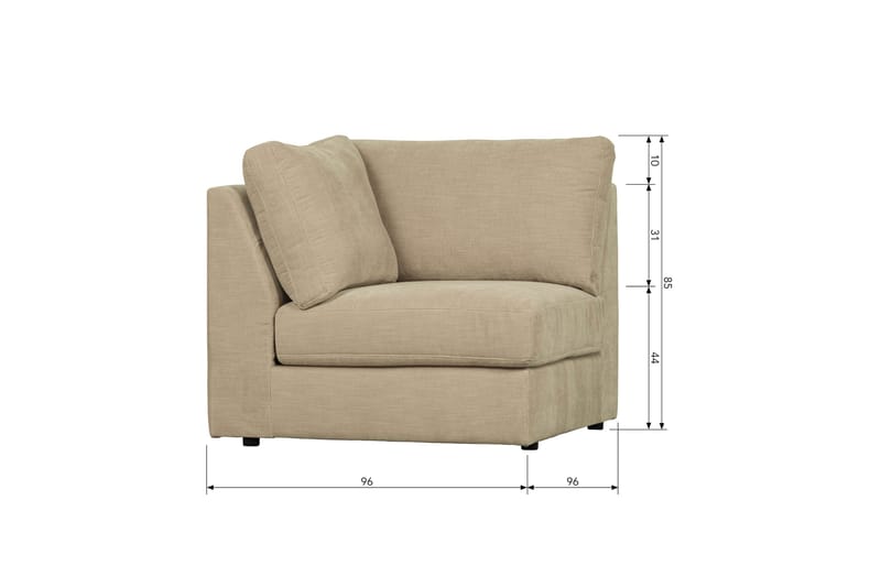 Kielstra Hörnmodul - Sand - Möbler - Soffa - Modulsoffa - Hörnmodul