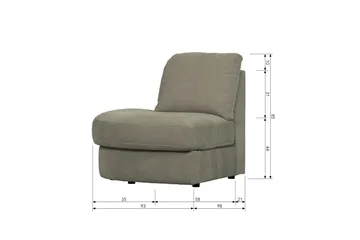 Kielstra Hörnmodul Vänster - Varmgrå - Möbler - Soffa - Modulsoffa - Hörnmodul